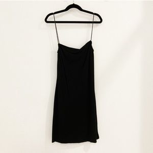 Vintage 90’s RALPH Lauren Little Black Beaded Strap Slip Dress